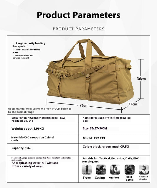 Tactical Shoulder Bag – 106L Loadout Capacity
